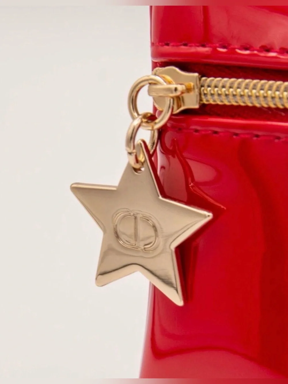 Dior Beauty✨❤️💛⭐️GWP Red Patent Cosmetic Pouch with Embossed Logo